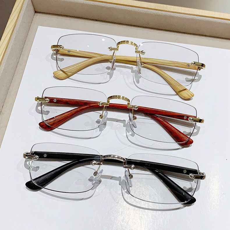 Premium rimless photochromic glasses anti blue light transition lenses optical women men unisex computer indoor outdoor