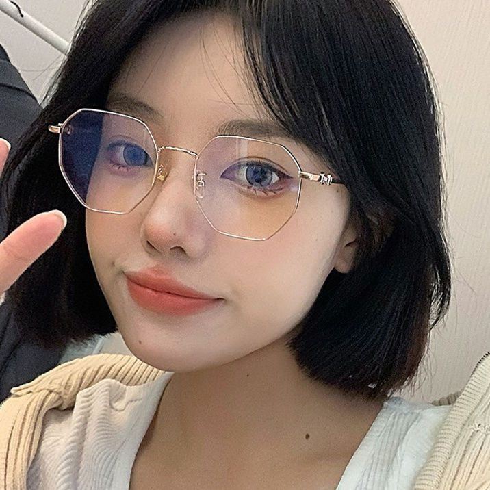 Alloy Thin Diamond Blue Cut Plus Lens Photochromic Lens Anti Glare Uv protection square Unisex Spectacles Computer Glasses