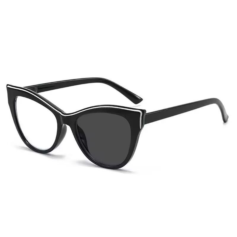 Fashion Cat Eye Photochromic Eyeglass Frame Trend Women Anti Blue Light Eyewear New Model Color Changing Glasses