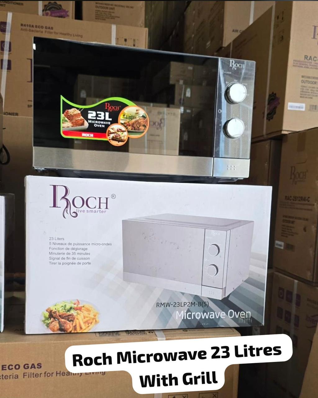 23 litres roch microwave digital microwave with grill Multi-stage Cooking -Program your cooking sequence to automatically shift between different power levels for complex dishes that require varied co