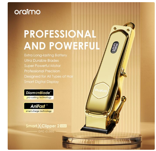 Smart Clipper 2 Gold Professional Hair Clipper Super Powerful Adjustable Cordless Hair Clipper Gold