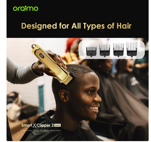 Smart Clipper 2 Gold Professional Hair Clipper Super Powerful Adjustable Cordless Hair Clipper Gold