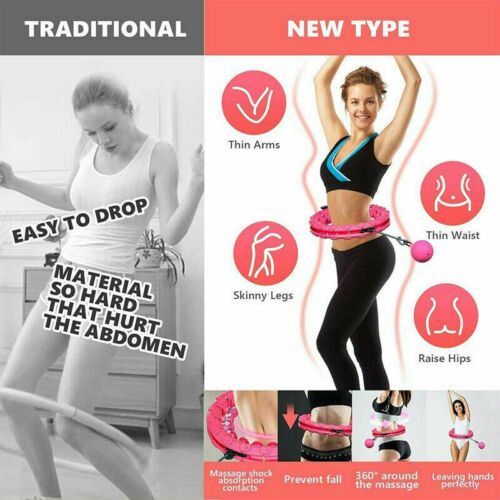 2 in 1   Smart Circle weighted Hula Hoop, Professional Weighted Hula Hoop with  24 detachable knots