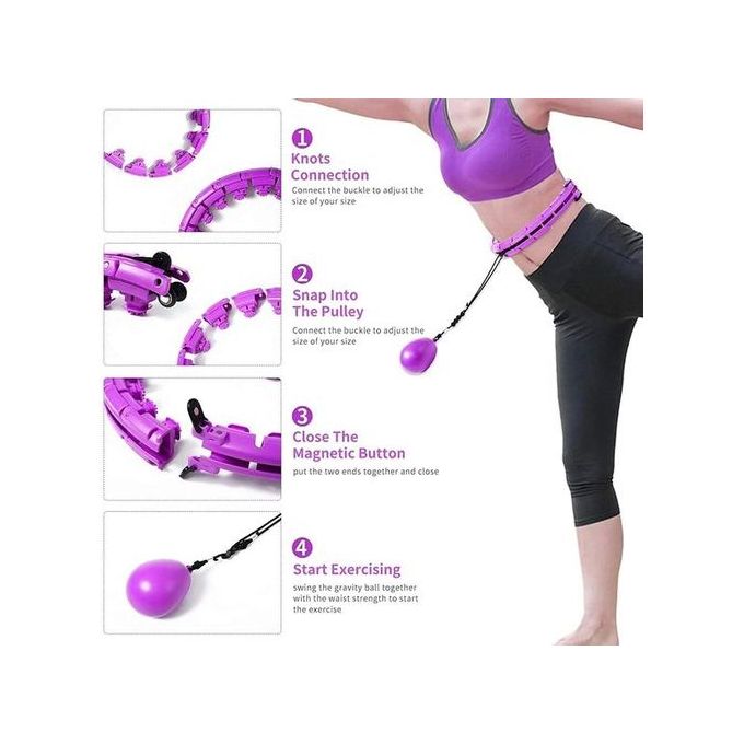2 in 1   Smart Circle weighted Hula Hoop, Professional Weighted Hula Hoop with  24 detachable knots