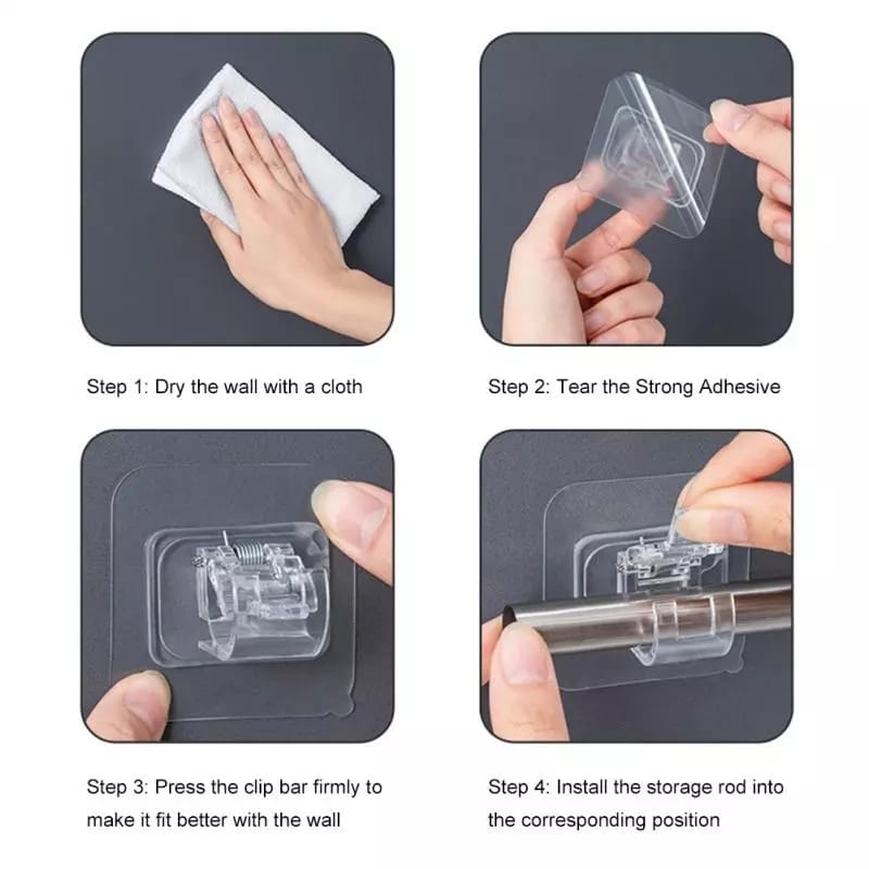Curtain rod hooks with clamp