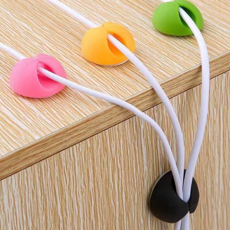 Cord Organizer, 6 Pack Black Charger Holder Cable Clips Wire Clips for Organizing Desk Nightstand Car Phone Charger