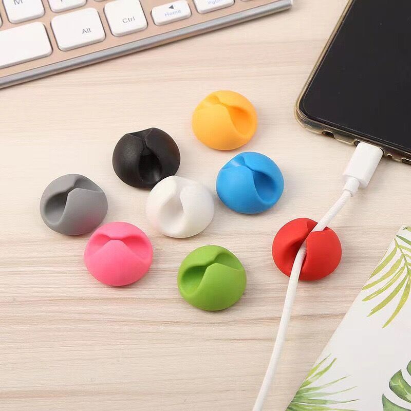 Cord Organizer, 6 Pack Black Charger Holder Cable Clips Wire Clips for Organizing Desk Nightstand Car Phone Charger
