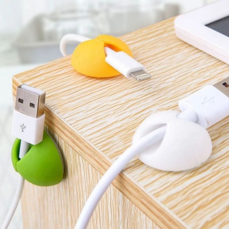 Cord Organizer, 6 Pack Black Charger Holder Cable Clips Wire Clips for Organizing Desk Nightstand Car Phone Charger