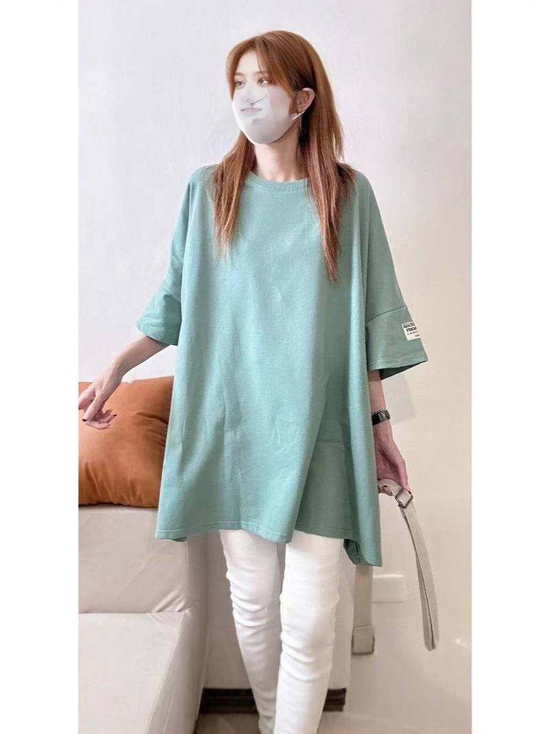 Mid-length large T-shirt women's short-sleeved summer new loose top
