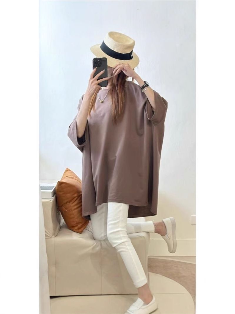 Mid-length large T-shirt women's short-sleeved summer new loose top