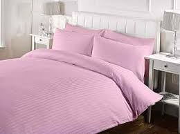 Pure Cotton 4-Piece Striped Pink Duvet Cover Set – Soft Breathable Bedding Set with Pillowcases and Bedsheet, Elegant Design, Durable, Machine Washable, Perfect for All Seasons