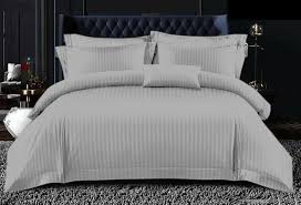 Pure Cotton 4-Piece Striped Duvet Cover Set – Soft Breathable Bedding with Bedsheet and Pillowcases, Elegant Design, Durable, Machine Washable, Perfect for All Seasons