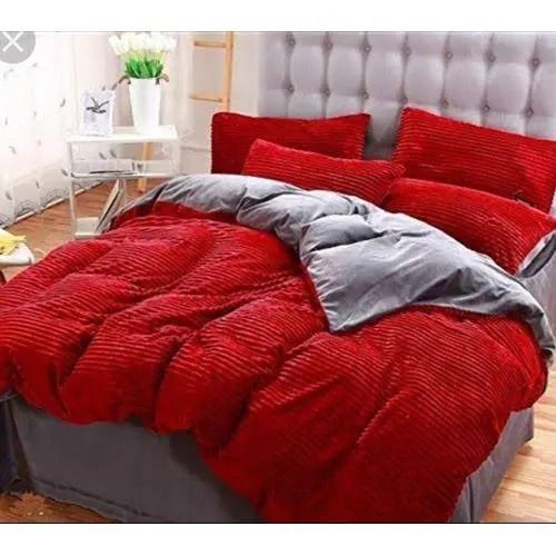 1 Pc Soft Velvet Woolen Duvet Set – 1 Duvet, 1 Bedsheet, 2 Pillowcases – Single Bed, Luxurious Double-Sided Thickened Woolen Comforter, Warm, Cozy, and Available in Multiple Colors