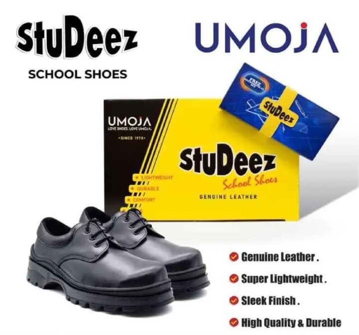 Studeez by Umoja Unisex School Shoes Pure Leather Durable Comfortable Official Uniform Wear for Boys and Girls