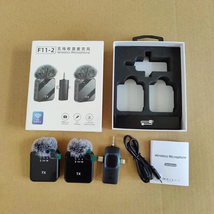 3-in-1 F11-2 Wireless Microphone System with Hands-Free Function and Connector, Portable, Clear Sound, Ideal for Karaoke, Public Speaking, DJ Events, and Live Performances