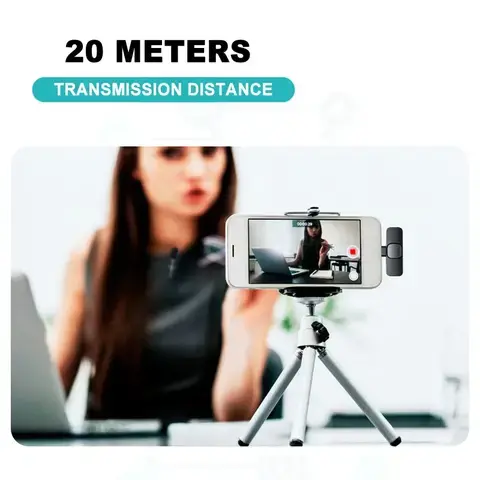 Wireless Double Microphone – Type-C & USB Plug-and-Play for Phones, High-Quality Sound, Noise Reduction, and Precision Recording