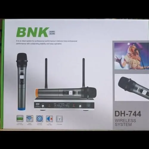 BNK DH-744 Wireless Microphone System – Dual Handheld Wireless Mics for Karaoke, PA, DJ, Parties, and Live Events