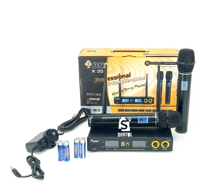 BNK X35 UHF Dual‑Channel Vocal Wireless Microphone System – Professional Dual Wireless Mics for Karaoke, PA, DJ, Parties & Live Performances