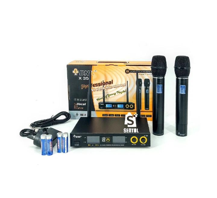 BNK X35 UHF Dual‑Channel Vocal Wireless Microphone System – Professional Dual Wireless Mics for Karaoke, PA, DJ, Parties & Live Performances