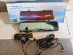 Vehicle Blackbox DVR Dash Camera with Dual Front and Rear Recording, Rearview Mirror Integration, Full HD Video, Night Vision, Motion Detection, G-Sensor Protection, Easy Installation