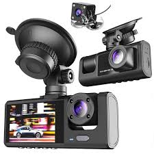 Dash Cam for Cars with Front and Inside Dual Cameras, 1080P Full HD, IR Night Vision, Loop Recording, Car DVR Blackbox, 2-Inch IPS Screen, Motion Detection, G-Sensor Protection