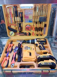 Dewalt 21V Cordless Electric Drill with 47-Piece Tool Set – Includes 2 Rechargeable Batteries, Charger & Accessories for Home, DIY, and Professional Use