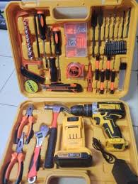 Dewalt 21V Cordless Electric Drill with 47-Piece Tool Set – Includes 2 Rechargeable Batteries, Charger & Accessories for Home, DIY, and Professional Use