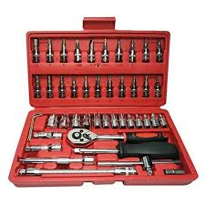 46-Piece Generic Hand Tool Set for Household and Car Repairs – Includes Socket Wrenches, Screwdrivers & Plastic Toolbox for Organized Storage and Everyday Maintenance