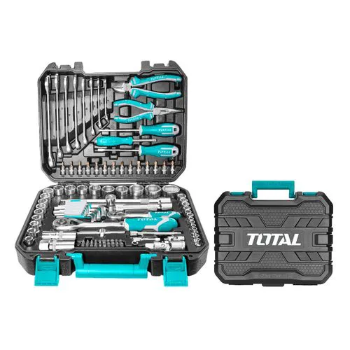 Total 100-Piece Complete Tool Set – Durable Hand and Mechanical Tools Kit for Home, Garage, Automotive, and DIY Projects