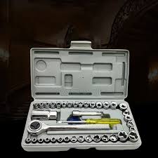 40-Piece Essential Hand Tool Set – Mechanical Tools with Socket Wrenches for Home, Garage, and Automotive Repairs