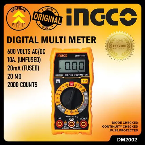 Ingco Digital Multimeter Heavy Duty AC/DC Tester Voltmeter High Quality for Accurate Electrical Measurement and Safe Home & Industrial Use
