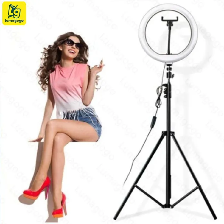 Generic 10-Inch Ring Light with 2.1m Tripod – Selfie, Makeup, and Studio Supplementary Lighting for Photography, Vlogging, and Live Streaming