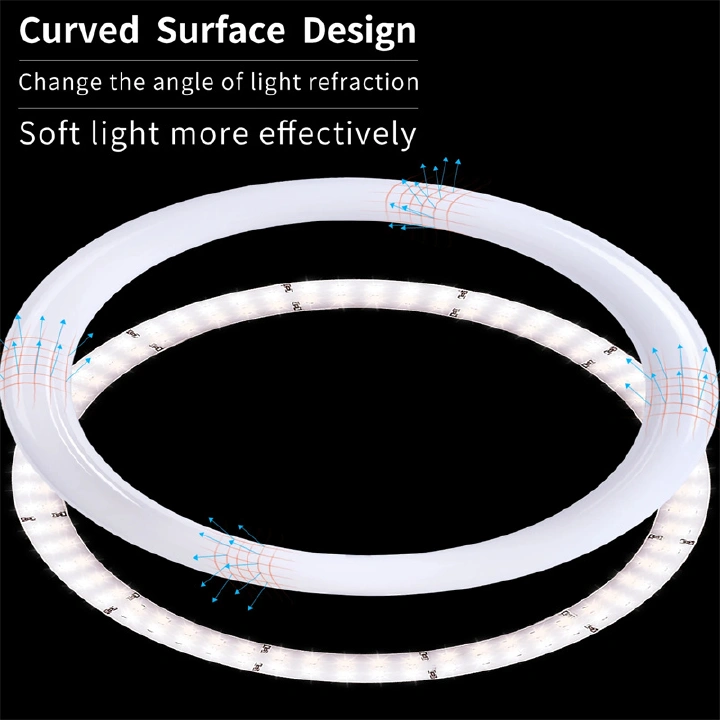 4-in-1 13-Inch LED Ring Light with 2.1M Tripod – Dimmable Beauty Ring Light with Free Microphone and Remote for Selfie, Live Streaming, Makeup, YouTube, TikTok, and Photography