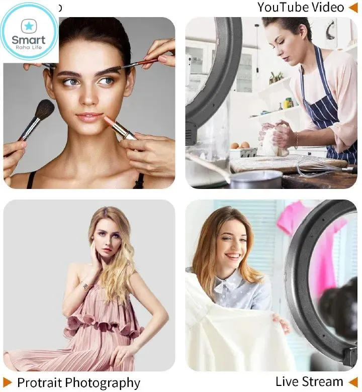 Smartrahalife 10-Inch Ring Light with 2.1M Tripod – Professional Studio Setup with Phone Holder for Live Streaming, Makeup, Selfies, and Video Recording