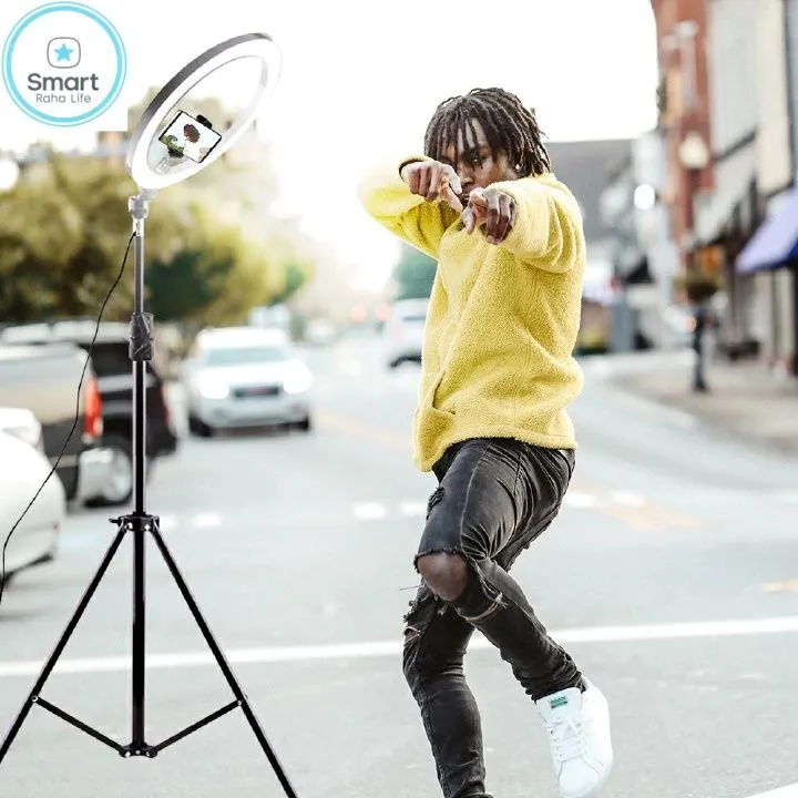 Smartrahalife 10-Inch Ring Light with 2.1M Tripod – Professional Studio Setup with Phone Holder for Live Streaming, Makeup, Selfies, and Video Recording