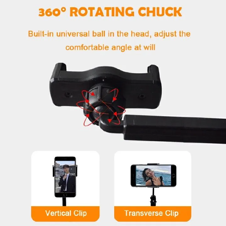 Smartrahalife RAHA Double Phone Tripod Stand with Ring Light, 3-Color Dimmable Selfie Lamp, 360° Rotatable Bracket for TikTok, YouTube, Makeup, Stable Holder with Stick