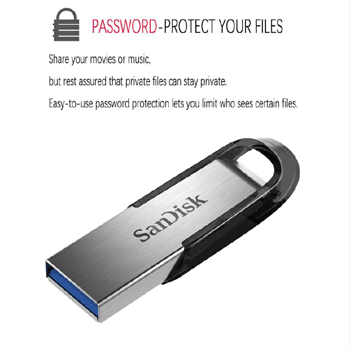 SanDisk Ultra Flair USB 3.0 Flash Drive 16GB–128GB High-Speed Memory Stick Pen Drive Portable Storage for PC, Laptop, and Mobile Devices