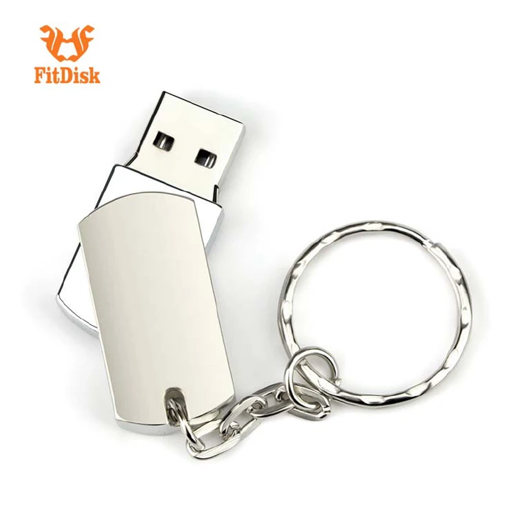 FitDisk USB Flash Drive USB 2.0 Metal Pendrive 32GB 64GB Portable Flash Disk Memory Stick for PC, Laptop, Car Audio and Data Storage