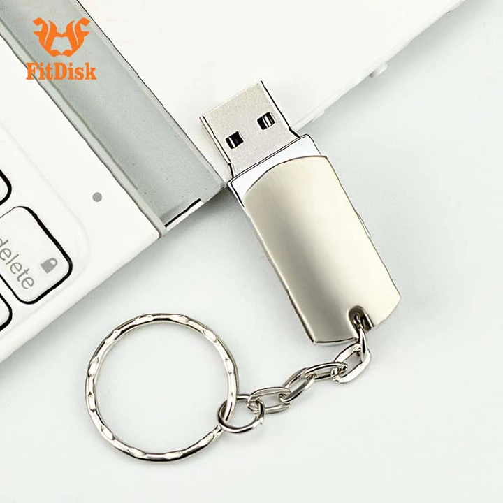 FitDisk USB Flash Drive USB 2.0 Metal Pendrive 32GB 64GB Portable Flash Disk Memory Stick for PC, Laptop, Car Audio and Data Storage