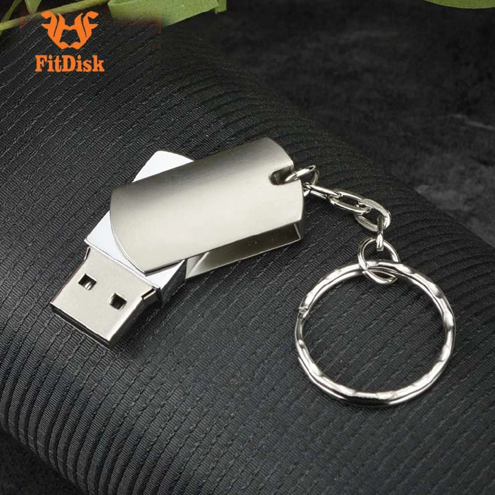 FitDisk USB Flash Drive USB 2.0 Metal Pendrive 32GB 64GB Portable Flash Disk Memory Stick for PC, Laptop, Car Audio and Data Storage