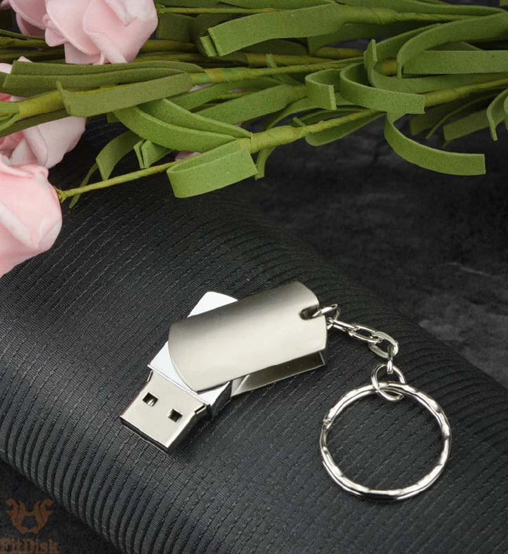 FitDisk USB Flash Drive USB 2.0 Metal Pendrive 32GB 64GB Portable Flash Disk Memory Stick for PC, Laptop, Car Audio and Data Storage