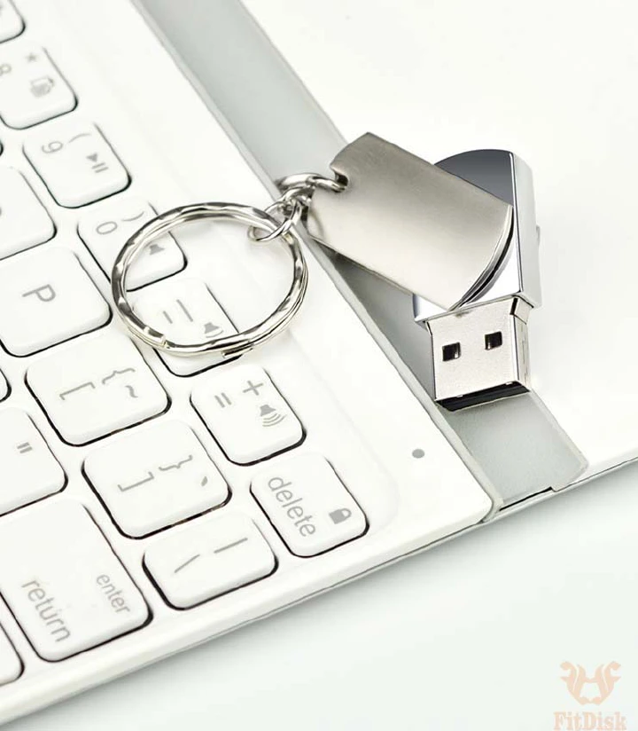 FitDisk USB Flash Drive USB 2.0 Metal Pendrive 32GB 64GB Portable Flash Disk Memory Stick for PC, Laptop, Car Audio and Data Storage