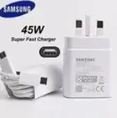Samsung 45W Super Fast Charger with 5A USB-C to USB-C Cable Original PD Adapter Rapid Charging for Smartphones, Tablets, and Samsung Devices High-Speed Power Delivery Adapter