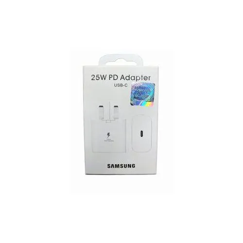 Samsung 25W Fast Charger Adapter USB-C Type-C Output for Smartphones and Tablets High-Speed Wall Adapter – Head Only