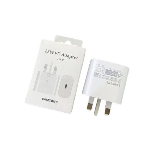 Samsung 25W Fast Charger Adapter USB-C Type-C Output for Smartphones and Tablets High-Speed Wall Adapter – Head Only