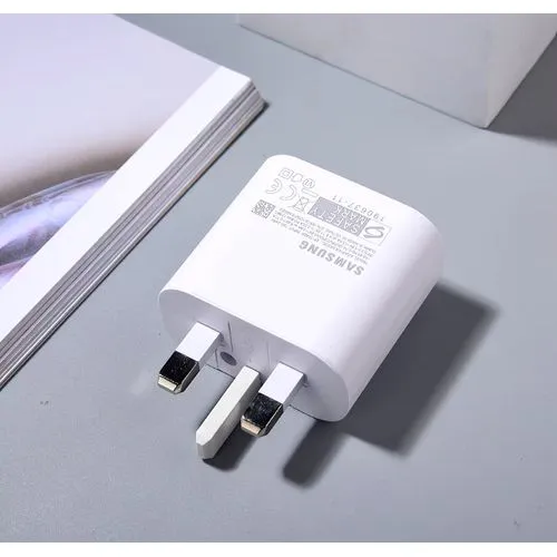 Samsung 25W Fast Charger Adapter USB-C Type-C Output for Smartphones and Tablets High-Speed Wall Adapter – Head Only