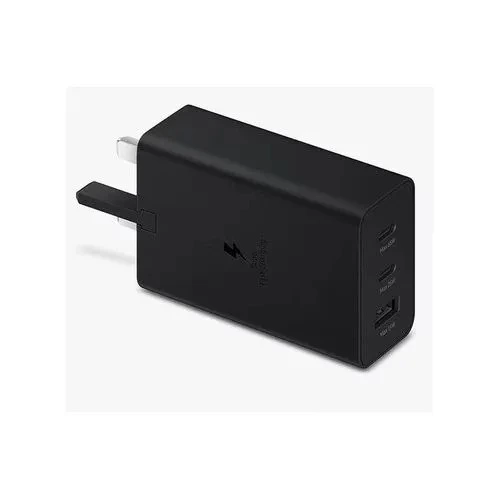 Samsung 65W PD Power Adapter Trio SuperFast Charger with 3 Ports USB-C x2, USB-A & USB-C Cable Fast Charger for Samsung Smartphones & Tablets