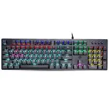 HP GK100F Wired Mechanical Gaming Keyboard with 4 LED Indicators and Mechanical Switches, USB Plug‑and‑Play, Durable Backlit Keys for PC & Laptop Gaming
