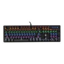 HP GK100F Wired Mechanical Gaming Keyboard with 4 LED Indicators and Mechanical Switches, USB Plug‑and‑Play, Durable Backlit Keys for PC & Laptop Gaming