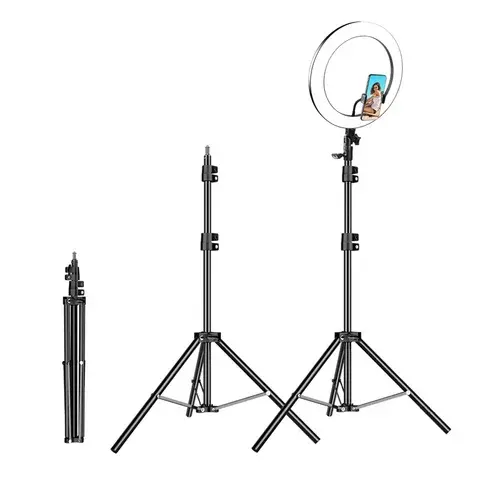 10-Inch Ring Light with 2.1M Tripod Stand, Dimmable LED, 3 Color Modes for Live Streaming, TikTok, Makeup, YouTube, Photography, Podcasts, Salon, and Studio Lighting